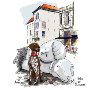 STADSTEKENEN MET ANGÈLE IN ANTWERPEN